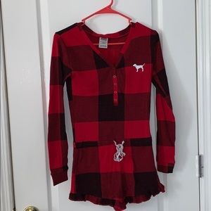 PINK Plaid Pajama Romper